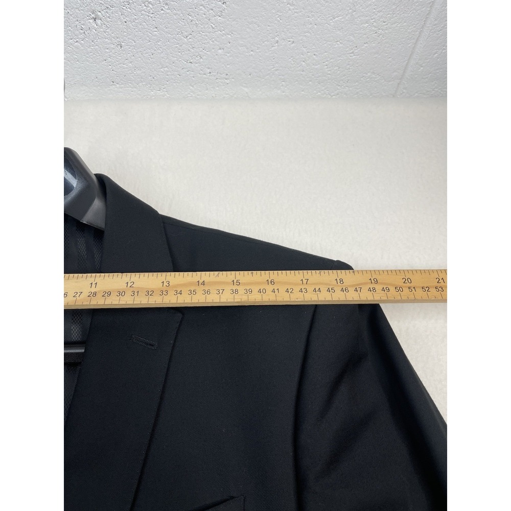 VITARELLI Black Suit Jacket Mens 42L Blazer Sport Coat Two Button Italy Fabric - Picture 6 of 11
